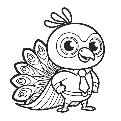 Superhero Peacock Coloring Page