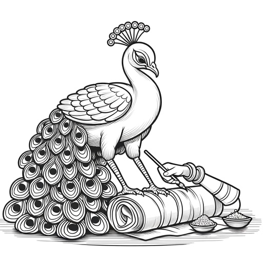 Professional Peacock Coloring Page