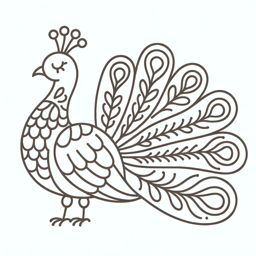 Mindful Peacock Coloring Page