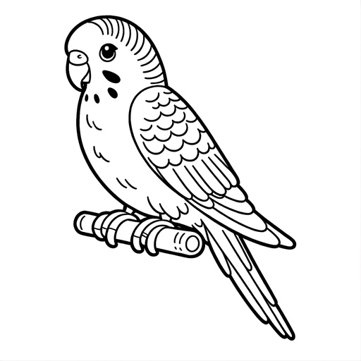 Simple Parakeet Coloring Page- 4 Free Printable Pages