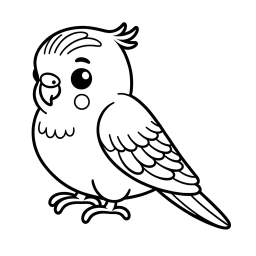 Cute Parakeet Coloring Page