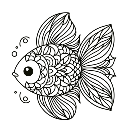 Mandala Goldfish Coloring Page