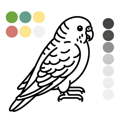 Space Parakeet Coloring Page