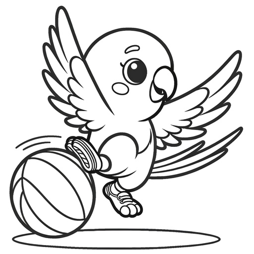 Sporty Parakeet Coloring Page