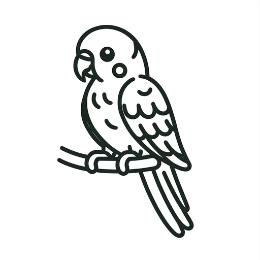 Professional Parakeet Coloring Page