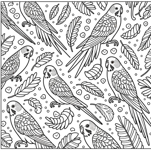 Mindful Parakeet Coloring Page