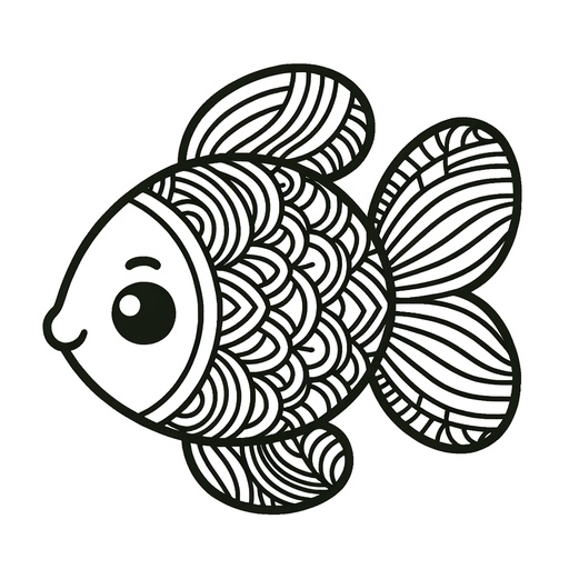 Geometric Goldfish Coloring Page