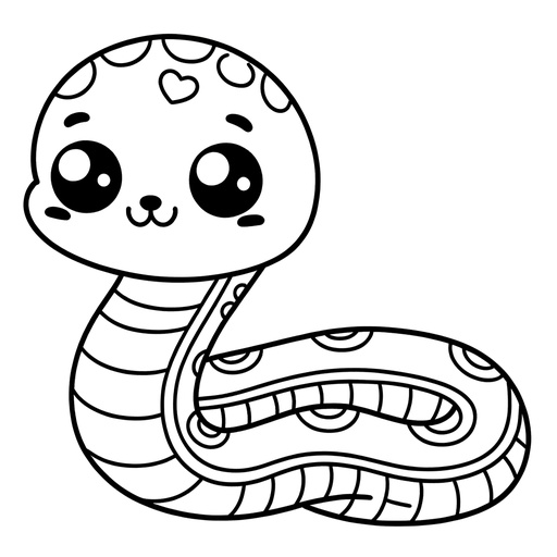 Cute Anaconda Coloring Page