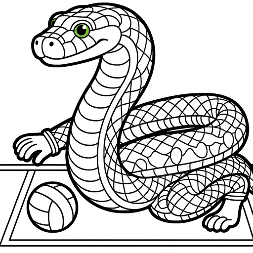Sporty Anaconda Coloring Page