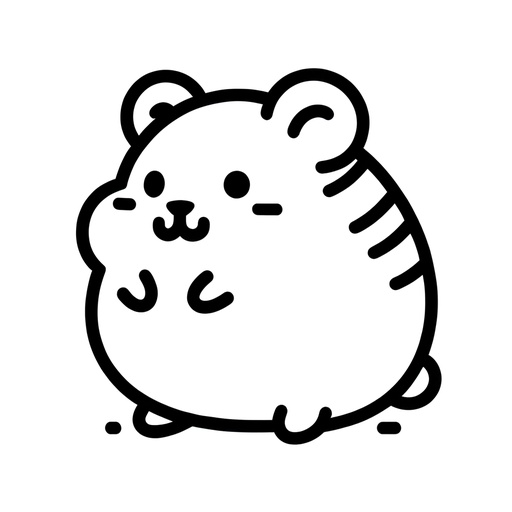 Simple Hamster Coloring Page