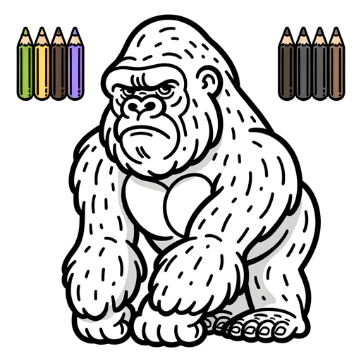 Simple Gorilla Coloring Page