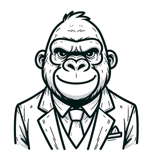 Gorilla in a Suit Coloring Page