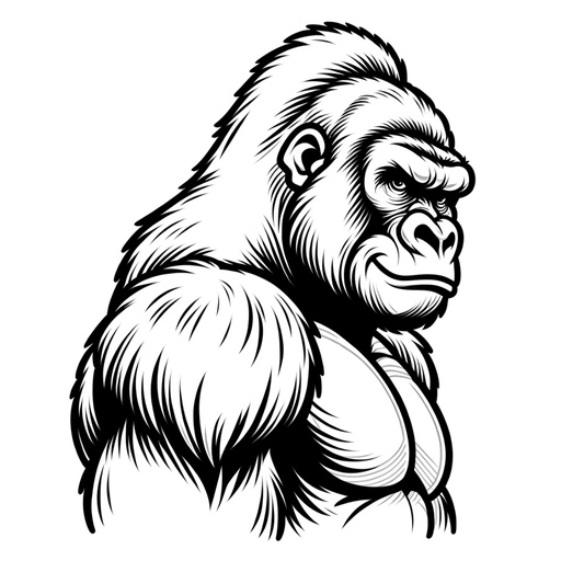 Cute Gorilla Coloring Page