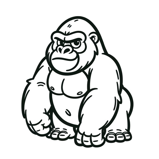 Cartoon Gorilla Coloring Page