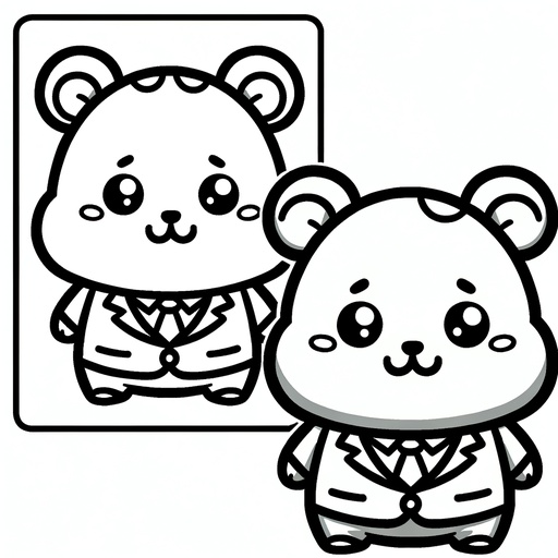 Hamster in a Suit Coloring Page