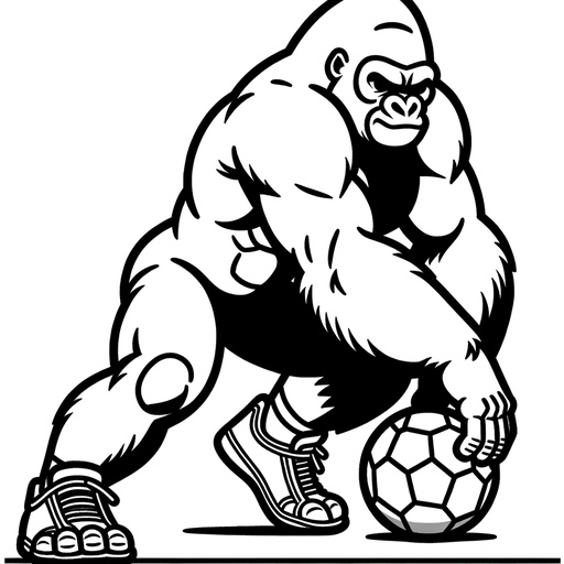 Sporty Gorilla Coloring Page