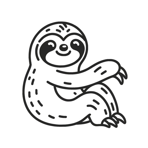 Simple Sloth Coloring Page