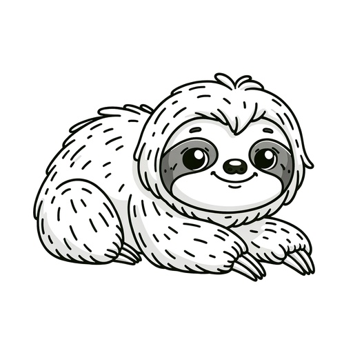 Cartoon Sloth Coloring Page