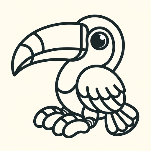 Simple Toucan Coloring Page