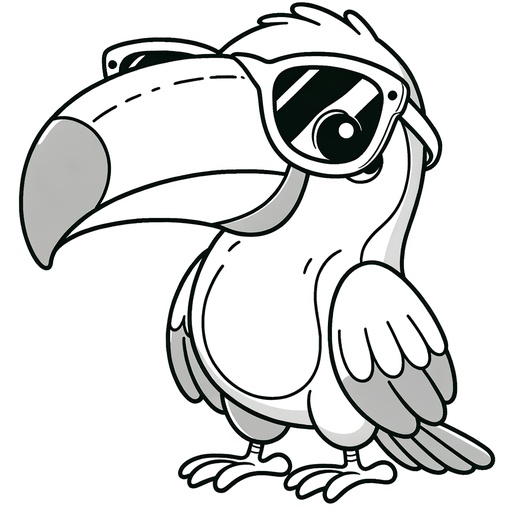 Toucan in Sunglasses Coloring Page