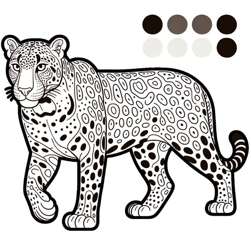 Simple Leopard Coloring Page