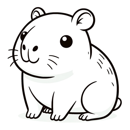 Cute Capybara Coloring Page