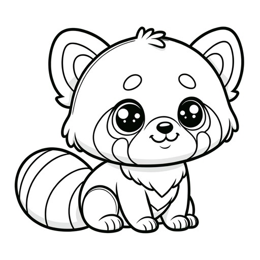 Simple Red Panda Coloring Page