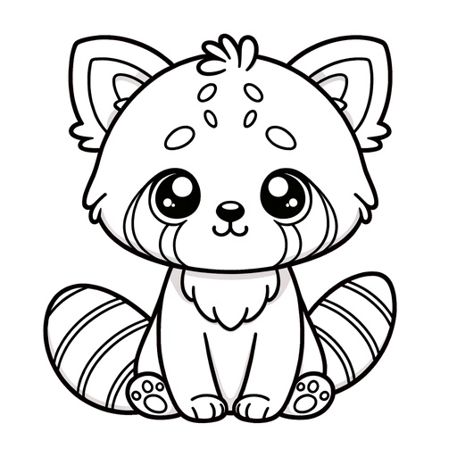 Cute Red Panda Coloring Page