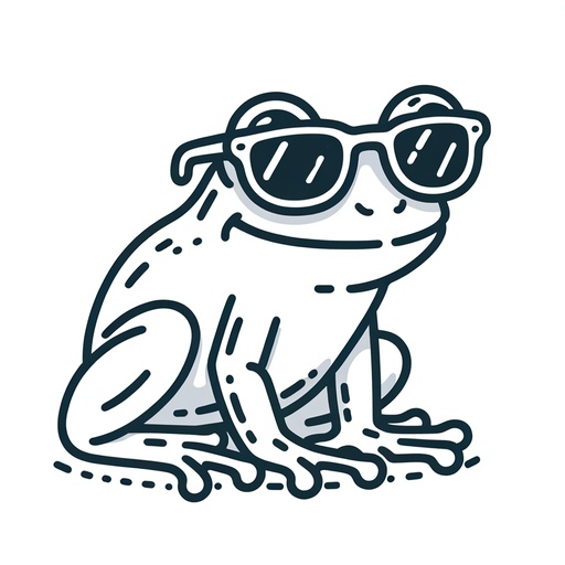 Tree Frog in Sunglasses Coloring Page