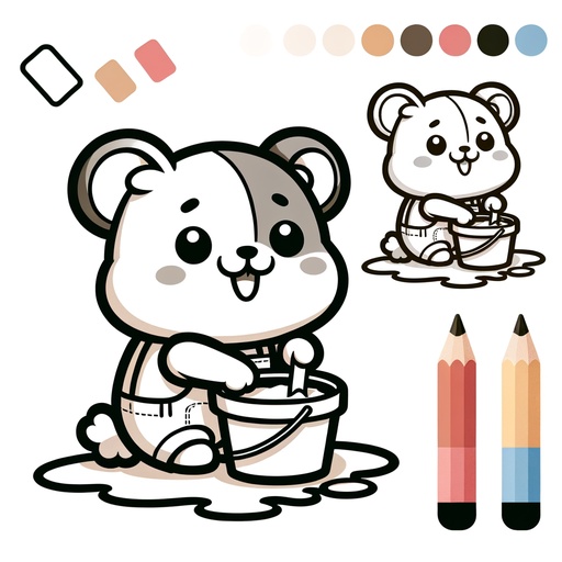 Professional Hamster Coloring Page