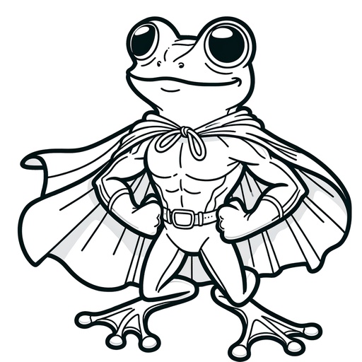 Superhero Tree Frog Coloring Page