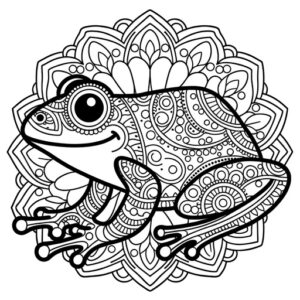 Mindful Tree Frog Coloring Page- 4 Free Printable Pages