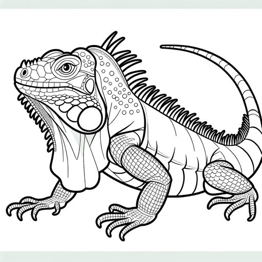 Simple Iguana Coloring Page
