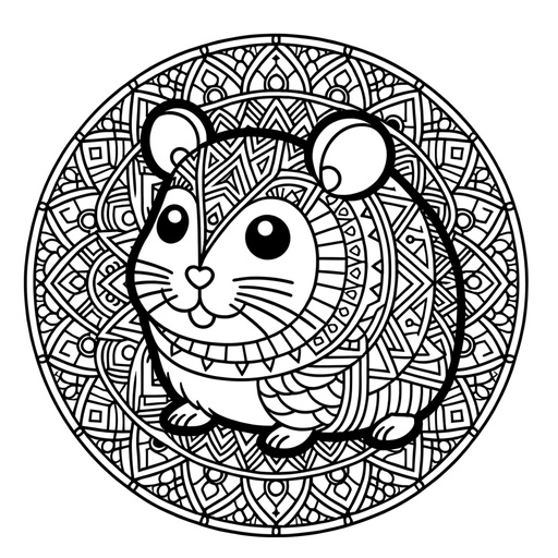 Mandala Hamster Coloring Page