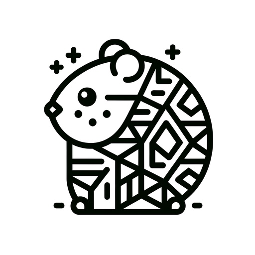 Geometric Hamster Coloring Page