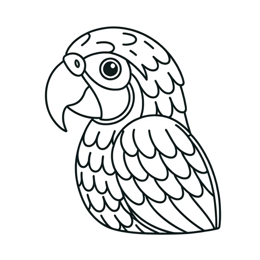 Simple Macaw Coloring Page