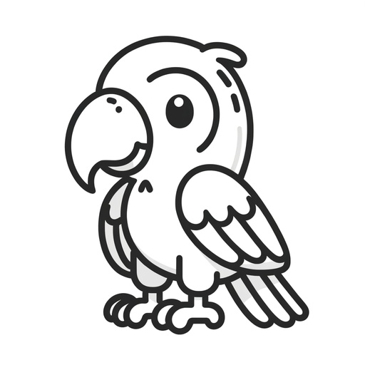 Cute Macaw Coloring Page