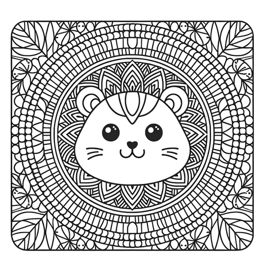 Mindful Hamster Coloring Page