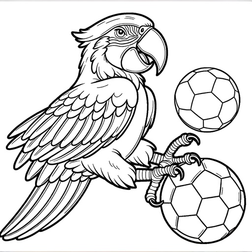 Sporty Macaw Coloring Page