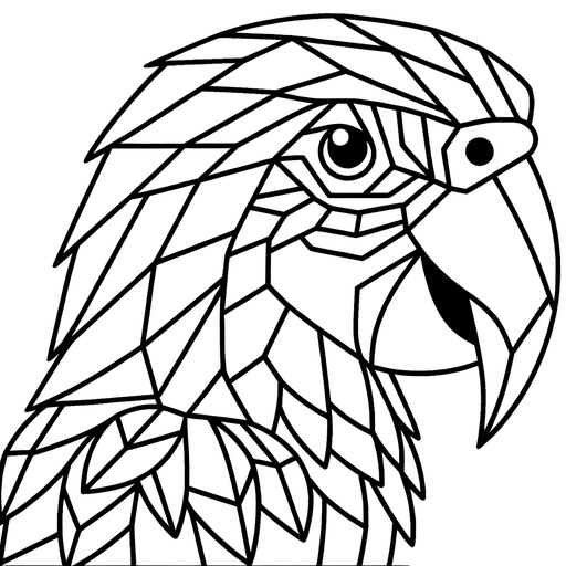 Geometric Macaw Coloring Page