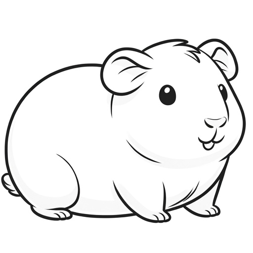 Simple Guinea Pig Coloring Page
