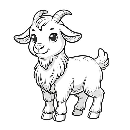 Simple Goat Coloring Page