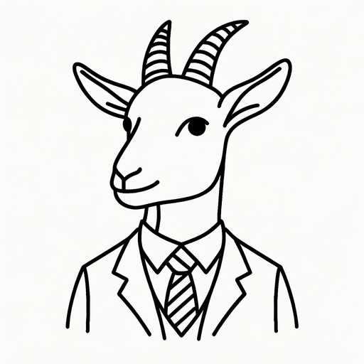 Goat in a Suit Coloring Page