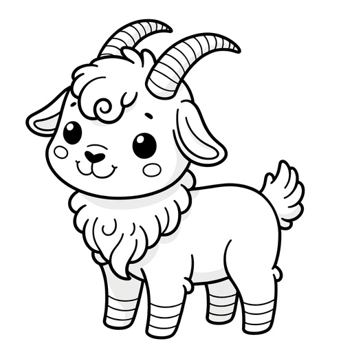 Cute Goat Coloring Page