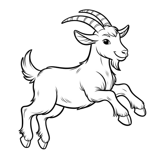 Action Goat Coloring Page