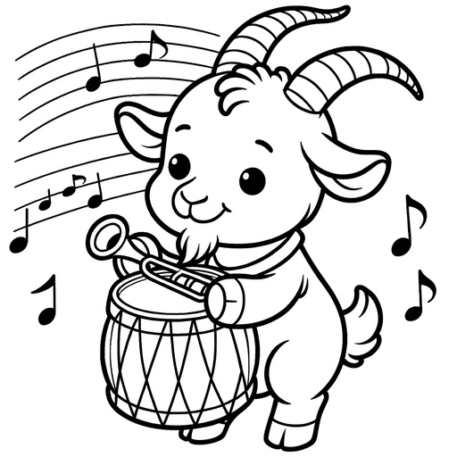 Musical Goat Coloring Page