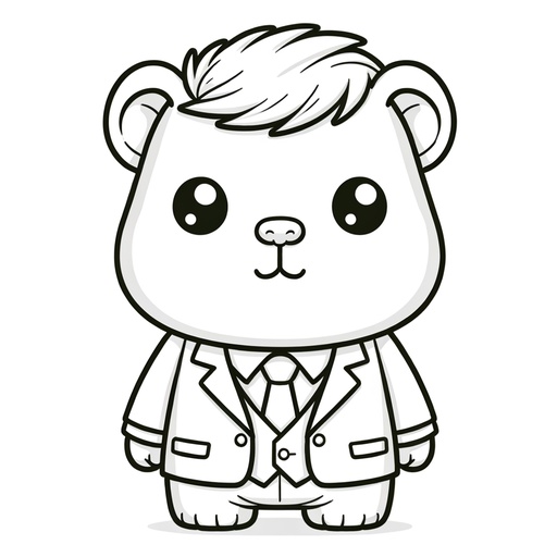 Guinea Pig in a Suit Coloring Page