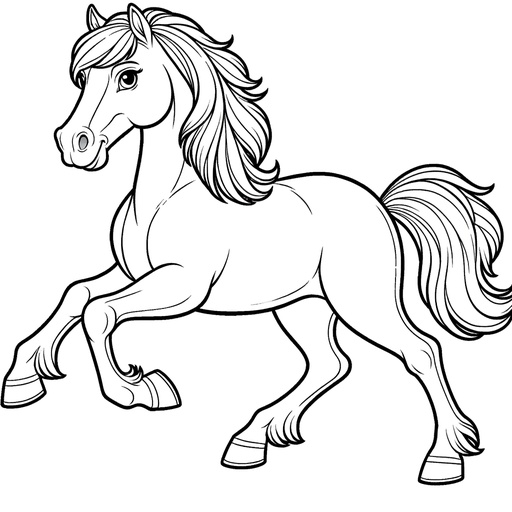 Action Horse Coloring Page