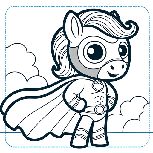 Superhero Horse Coloring Page