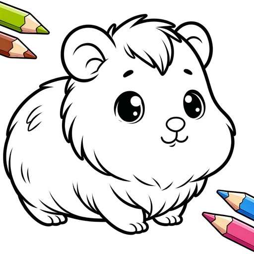 Cute Guinea Pig Coloring Page